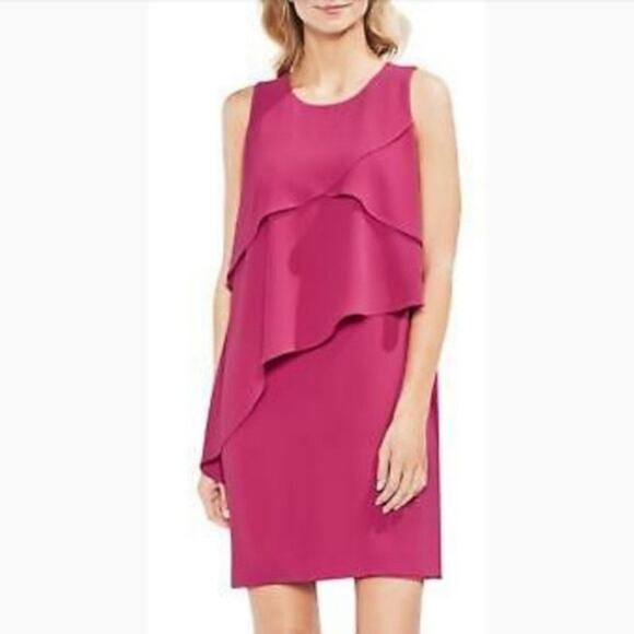 Vince Camuto Pink Ruffle Cocktail Dress Size 4 - Picture 1 of 9